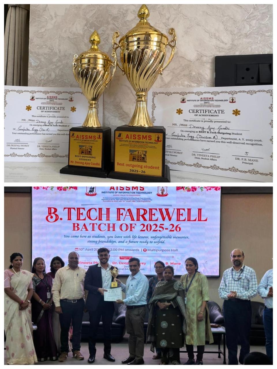 Devang Gandhi — Best Outgoing Student, AISSMS IOIT 2026